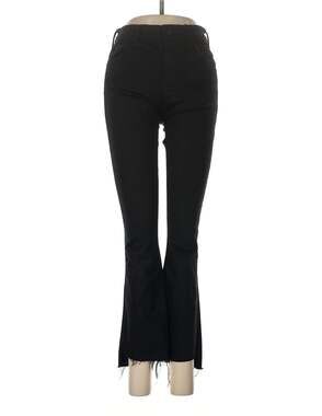 MOTHER The Hustler Ankle Fray Jeans in Not Guilty Black Size 30